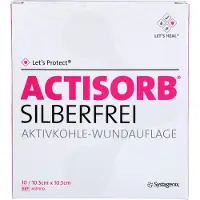 KCI Actisorb Silberfrei 10,5x10,5 cm Aktivkohle 10 St Kompressen