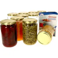MamboCat 12er Set Rundglas 720 ml To 82 goldener Deckel incl. Diamant Gelierzauber Rezeptheft