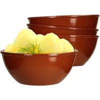 MamboCat 4er Set Tonschale 18cm braun glasiert 1L - 99537