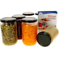MamboCat 6er Set Rundglas 720 ml To 82 schwarzer Deckel incl. Diamant Gelierzauber Rezeptheft