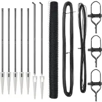 vidaXL Sechseckzaun mit Pfosten 10 x 1,6 m PVC-beschichteter Stahl