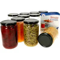 MamboCat 12er Set Rundglas 720 ml To 82 schwarzer Deckel incl. Diamant Gelierzauber Rezeptheft
