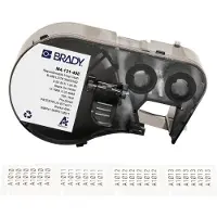 Brady M4-131-498, wiederablösbares Vinylgewebe, Schwarz auf weiss, 12.70 x 25.40 mm, max. Kabeldurc