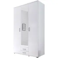 Die Möbelfundgrube Kleiderschrank mit Spiegel - weiß - 120 cm - KARL