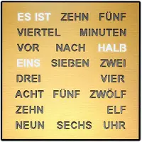 FILIUS zeitdesign 0401-9 Wortuhr Tisch- und Wanduhr Goldfarben 28 cm