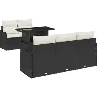 vidaXL Gartensofa-set 6 stk. Schwarz Poly Rattan