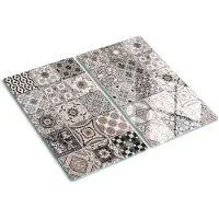 Tulup Herdabdeckplatte SET aus 2 Stück 30x52 cm Glas-Servierbrett Küchenutensilien Schutzplatte Keramikfliesen