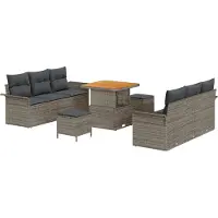 vidaXL Garten-Sofa-Set 9 Stk. 8-Sitzanzahl Grau