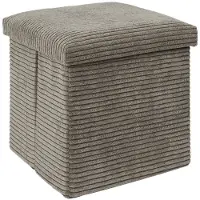 Home Deco Factory Faltbarer Pouf-Truhenhocker Côtelé Scott Taupe M4 – Cmp Consortium Menager Parisien Ld