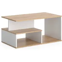 Vicco Couchtisch Hasso Goldkraft Eiche/Weiß 90 x 49.4 cm, Model 55600