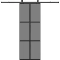 vidaXL Schiebetür mit Beschlag 76x205 cm Hartglas & Aluminium