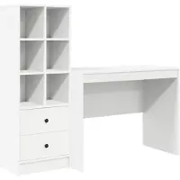vidaXL Schreibtisch mit Schubladen 2 pcs Weiß