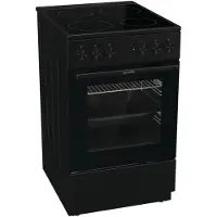 Gorenje GEC5A20BG Elektroherd mit Glaskeramikkochfeld, Standgerät, 74 Liter Backofen mit AquaClean, schwarz