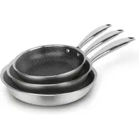 QDESIGN 3-teiliges Induktionskochset mit Antihaftbeschichtung, spülmaschinenfest und ofenfest