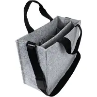 Sigel Laptoptasche Desk Sharing Bag Classic M, für Laptops bis 15,4″, 2 große und 5 kleine Fächer, Tragegriffe, Schultergurt, Kunstfilz, hellgrau