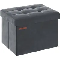 Songmics Sitzbank mit Stauraum aus Samt für Flur schiefergrau LSF200G01
