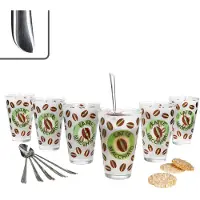 MamboCat 12tlg Latte Macchiato Set - 6x CREMONA Gläser grün + 6x TWIST Latte Macchiato Löffel - 0806182 & 747-480