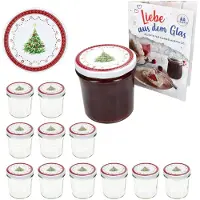 MamboCat 12er Set Sturzglas 350ml Einmachglas + TO-Deckel 82 Weihnachtstraum + Heft