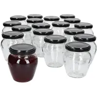 MamboCat 20er Set Marmeladenglas Vaso Orcio 212ml + To63 Deckel Schwarz