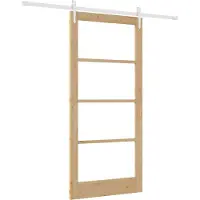 vidaXL Schiebetür Natur 93 x 202 cm Massivholz Kiefer und Glas