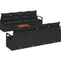 vidaXL Gartensofa-set 9 Stk. Schwarz Poly-Rattan