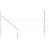 vidaXL Schweißdrahtzaun mit Spikes 25 x 1 m Verzinkter Stahl Silber