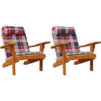 vidaXL Stuhlkissen 2 Stk Rotkariert 58 x 77 x 4,5 cm Oxford-Stoff 361843