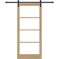 vidaXL Schiebetür ORKDAL Natürlich und Schwarz 93 x 211 cm
