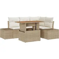 vidaXL Garten-Sofa-Set 5 stk. Beige Poly Rattan