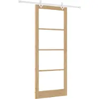 vidaXL Schiebetür Natur 93 x 232 cm Massivholz Kiefer und Glas