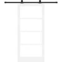 vidaXL Schiebetür ORKDAL Weiß und Schwarz 93 x 202 cm