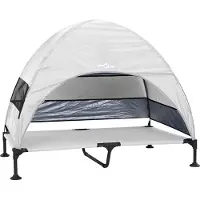 vidaXL Hochgelegtes Hundebett 127 x 81 x 108 cm Stoff und Stahl