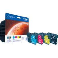 Brother LC1100HYVALBP, Hohe (XL-) Ausbeute, Schwarz, Cyan, Magenta, Gelb, 4 Stück(e), 900 Seiten, 750 Seiten, Multipack