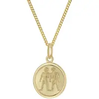 Trendor 28468-06 Kinder Sternzeichen Zwilling Gold 333 mit vergoldeter Kette
