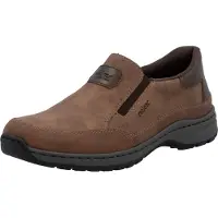 Rieker Herren Sneaker bequem mit loser Einlage und Gummizug 03365, Größe:41 EU, Farbe:Braun