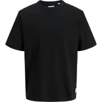 Jack & Jones Rundhalsshirt "JJEDOVER TEE SS CREW NECK", Herren, Gr. M, schwarz, Single Jersey, Obermaterial: 100% Baumwolle, unifarben, relaxed fit normal, Rundhals, Shirts Rundhalsshirt
