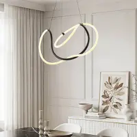 LumenXL Design-Pendelleuchte Lunara mit integrierten 3-stufig dimmbaren LEDs - schwarz
