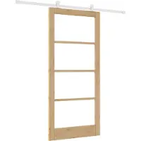 vidaXL Schiebetür ORKDAL Natur 93 x 202 cm Massivholz Kiefer und Glas