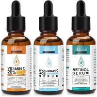 P-Beauty Gesichtsserum Set Vitamin C Hyaluron Retinol Serum Anti Aging 3x60 ml