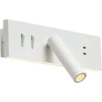 QAZQA Moderne Weiße Verstellbare Wandleuchte mit USB C inkl LED Modric