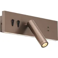 QAZQA - Moderne Wandleuchte Dunkelbronze Verstellbar mit USB-C inkl. LED - ModricI 2-flammig I Wohnzimmer I Schlafzimmer - Stahl Rechteckig - I (nicht austauschbare) LED