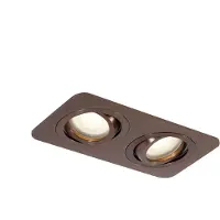 QAZQA - Modern Abgerundeter Bad I Badezimmer Außen Einbaustrahler Dunkelbronze GU10 50mm Drehbar und Kippbar IP44 2-flammig-Lichter - Alberto I Außenbeleuchtung I Wohnzimmer I Schlafzimmer - Aluminium