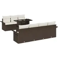 vidaXL Gartensofa-set 8 stk. Braun [Synthetisch]: Poly Rattan