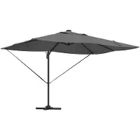 vidaXL Sonnenschirm mit LED-Lichtleisten Anthrazit 352 x 251 x 265 cm