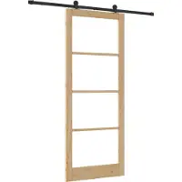 vidaXL Schiebetür ORKDAL Natürlich und Schwarz 93 x 232 cm