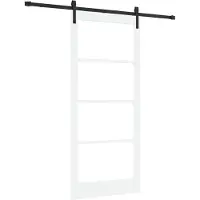 vidaXL Schiebetür ORKDAL Weiß und Schwarz 93 x 211 cm