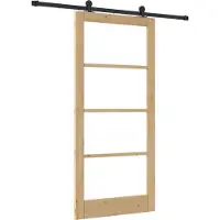 vidaXL Schiebetür ORKDAL 93 x 202 cm Massivholz Kiefer und Glas