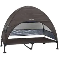 vidaXL Hochgelegtes Hundebett Braun 127 x 81 x 108 cm Stoff und Stahl