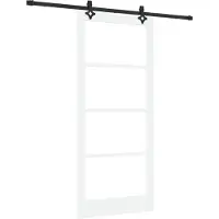 vidaXL Schiebetür ORKDAL Weiß und Schwarz 93 x 211 cm