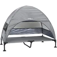 vidaXL Hochgelegtes Hundebett Hellgrau 127 x 81 x 108 cm
